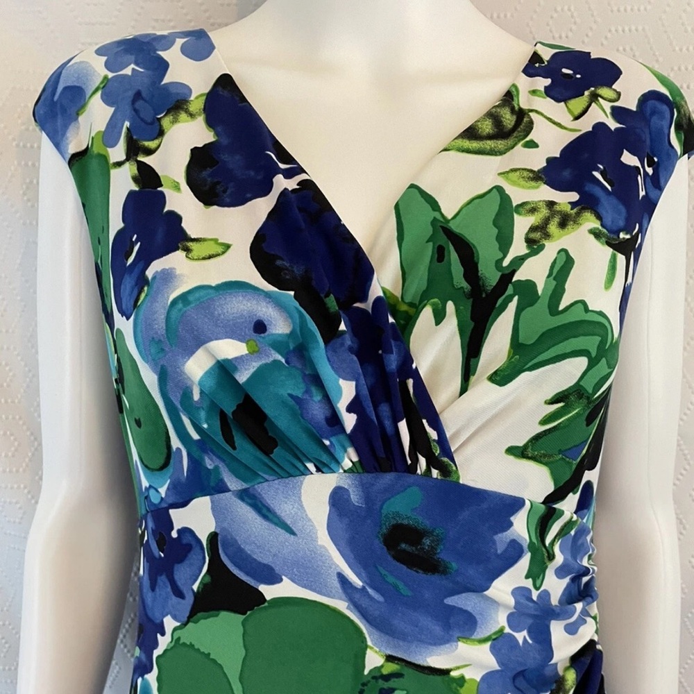 Ralph Lauren Vibrant Blue and Green Midi Dress - Picture 4 of 16
